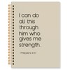 KRHFG Neutral Christian Spiral Notebook, Philippians 4:13 Bible Verse Journal,