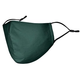 Basic Sense 100% Cotton Washable Reusable Skin Friendly Plain Face Coverings Masks (Dark Green)