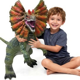 YONGJULE Large Dinosaur Toys- 29" Dilophosaurus Soft Dinosaur Toys for Kids 3-5, Big Inflatable Dino for Boys Girls, Toddler Party Favors Birthday Gifts