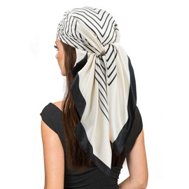 vimate Headscarf for Women - 35 Inch Square Silk Feel Satin Scarf Silk Scarf for Hair Wrapping and Sleeping at Night, 2 Pack-J