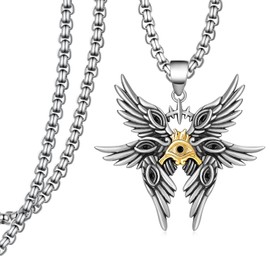 Biblically Accurate Angel Necklace 925 Sterling Silver Glod Angel Wings Necklace Seraphim Jewelry Gifts for Women Men