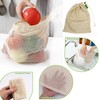 Produce Bags,4 Pack Reusable Produce Bags,Natural Mesh Cotton,Zero-Waste Produce Bags,Can