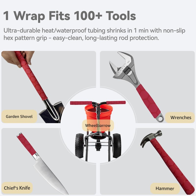 SoftShrink Hex Pattern Heat Shrink Wrap for Fishing Rod Grip,