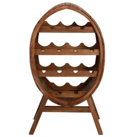 vidaXL Solid Acacia Wood Wine Rack - 4-Level, Heavy-Duty Design - Accommodates 13 Bottles - Suitable for Indoor and Outdoor Use – California Proposition 65 Warning