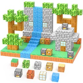 JauniQ Magnetic Building Blocks Plus 100 Pieces, Magnetic Toy Blocks, Build Mine Magnets World Set, STEM Montessori Toy, Construction for Boys and Girls Aged 3-8