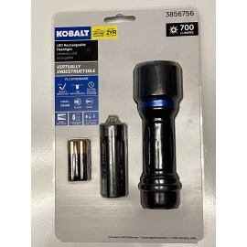 Kobalt Rechargeable 700 Lumen LED Flashlight Waterproof Drop Proof - Batteries Included
