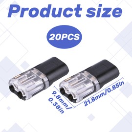 20PCS 2Pin Wire Connectors,Quick Dual Wire Connectors Push Fit,2 Pin Peel-Free Push-Type Design Electrical Wire Connectors,Quick Electrical Connectors,2 Pin Connector Wire Crimp Terminal for Led Etc