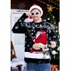 Mainfini Men Christmas Sweater Ugly Xmas Santa Jumper Travel Black