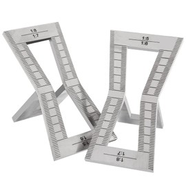 2pcs Dovetail Marker Gauge, Hand Cut Dovetail Guide Tool with Scale, Stainless Steel Wood Joint Jig with Dovetail Template Size 1:5-1:6 & 1:7-1:8 for DIY Woodworking Carpentry Y