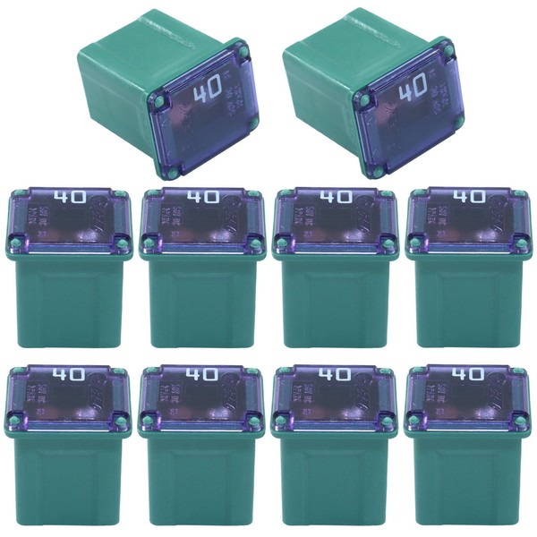 Marvexi 10Pcs 40A Low Profile JCASE Fuses, 40 Amp Automotive