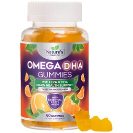 Omega 3 Fish Oil Gummies, Extra Strength Omega 3s with DHA  EPA, Heart Healthy, Joint  Brain Support, Natures Omega 3 Fish Oil Supplement Gummy