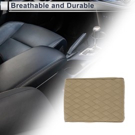 X AUTOHAUX Car Center Console Cover Car Armrest Cover 12.60"x8.27"x1.97" Beige Napa Leather