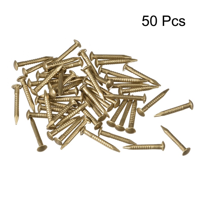 uxcell Small Tiny Brass Nails 1.2x10mm for DIY Decorative Pictures