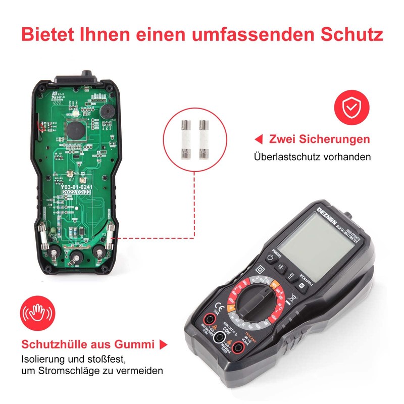 Ueznirn Digital Multimeter with NCV, Voltmeter, Voltmeter, Current Meter, Digital
