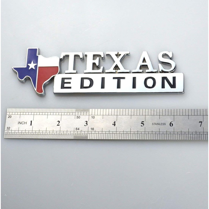 1x Metal Chrome TEXAS Edition Star Sate Flag Emblem Fender