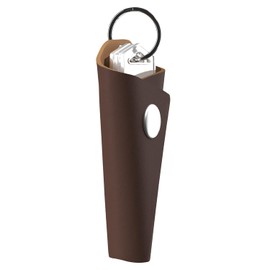 Voolup Top Grain Leather Key Wrap – Motorcycle Key Organizer Pouch with Silencer, Durable Key Holder & Key Ring Cover, Brown, Standard