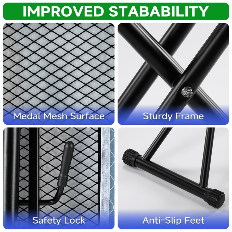 BKTD Compact Ironing Board 13 x 43, Iron Board with