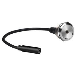 YiKaiEn 3.5mm TRS Female to Female Audio Adapter - Threaded Panel Mount Stereo Jack Connector, Short Cable for Headphone Socket & Audio Port Extensions - Silver 20cm 0.65FT