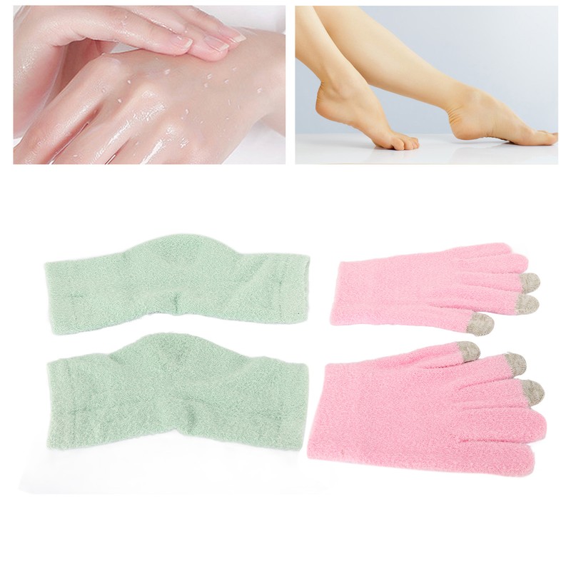 Pink Moisturizing Hand Gloves Touch Screen Prevent Cracked Skin Green