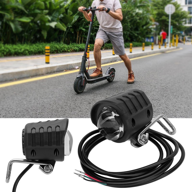 Electric Scooter Headlight Bright LED Inbuilt Horn Waterproof Easy Installation