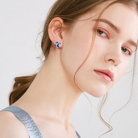 GEORGE · SMITH 925 Sterling Silver Love Heart Butterfly Stud Earrings for Women Girls Blue Butterfly Crystal Earrings Jewelry Birthday Gifts for Mom Wife (Blue)