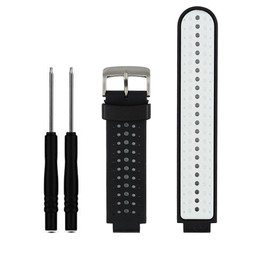 ZSZCXD Soft Silicone Replacement Watch Band for Garmin Forerunner 230/235 / 220/620 / 630/735 Smart Watch (03 Black & White)