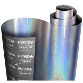 VViViD+ Ultra Gloss Silver Rainbow Metallic Vinyl (10ft x 59” inches) Premium Car Wrap Film