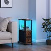 TUTOTAK Small Narrow End Tables, LED Side Tables with 2