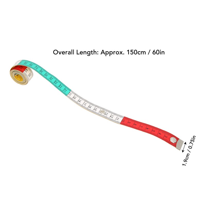 10pcs Soft Measuring Tape 60Inch 150cm Double Sided Colorful Clear