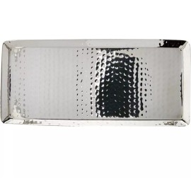 Godinger Hammered Metal Rectangular Tray 11” X  5” Appetizer Sandwich Canapés