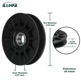ILONPA 756-05024 V-Idler Pulley 756-05032 754-05027 954-05027 for Cub Cadet MTD Craftsman XT1-GT 50 XT1-GT50 XT1-GT54 FAB XT1-LT42 XT1-LT42 C XT1-LT46 XT2-GX54D(1 Pack)