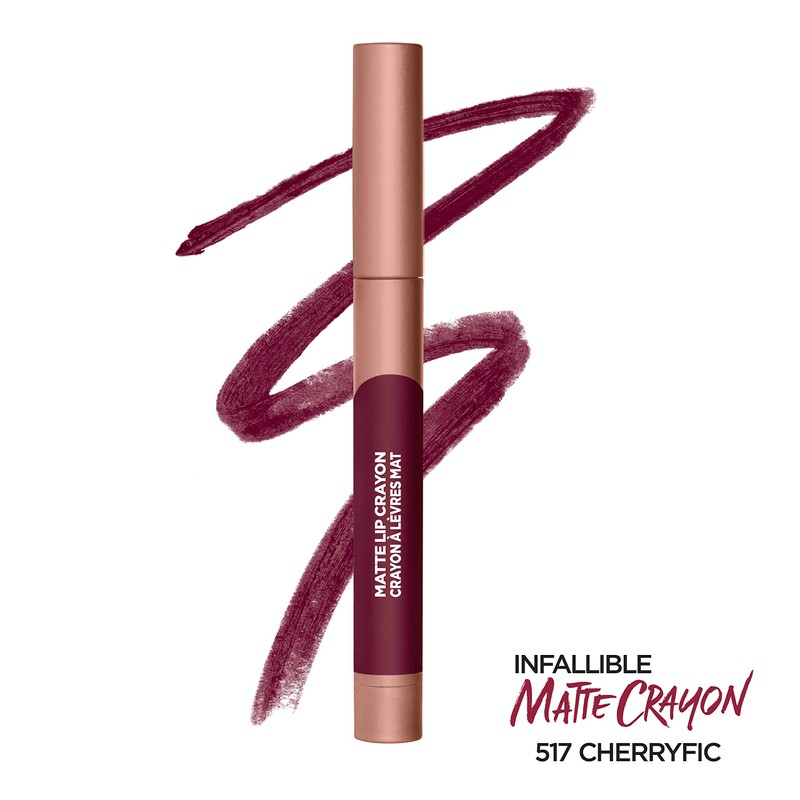 L’Oréal Paris Infallible Matte Lip Crayon, Cherryific (Packaging May Vary)