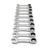 GEARWRENCH 10Pz Juego de Llaves Cortas Combinadas con Matraca MET