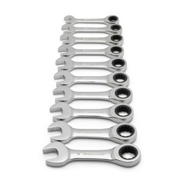 GEARWRENCH 10Pz Juego de Llaves Cortas Combinadas con Matraca MET