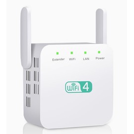 WiFi Range Extender, WiFi Signal Booster to 3650sq.ft and 35 Devices, 2.4G 300Mbps WiFi Extender Booster Wireless with LAN Port, Support AP/RPMode, Compatible with All Routers