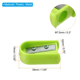 PATIKIL Pencil Sharpeners, 1 Set/4Pcs Plastic Manual Pencil Sharpener Single Hole Pencil Sharpeners for Office Classroom Art Painting, Red/Yellow/Green/Blue