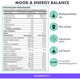 Energy Gold Nootropico Natural para Concentracion, Energía y Ánimo - 2 meses - con Actigin, Calostro, Guaraná, Vitaminas del Complejo B1:B6 y B12, Taurina, Café, Té Verde, Biotina y Folato