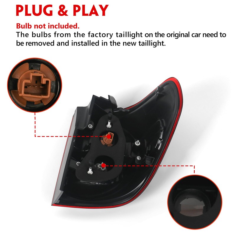 Huray Outer Tail Light for Toyota Sequoia 2008-2017 OE Rear