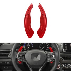 x xotic tech Red Aluminum Paddle Shifter Extensions Interior Shift Cover Trim Compatible with Honda Civic 10th Gen Accord 9th 10th Gen Odyssey CR-V Insight or Acura TL