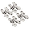4Pcs Mini Zinc Alloy Cross Hidden Hinge 180 Degree Swing