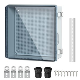 Joinfworld Outdoor Waterproof Electrical Box 13x13x5 Nema Box Weatherproof Plastic Electrical Box Outdoor WiFi Enclosure for Electrical Connection WiFi Router