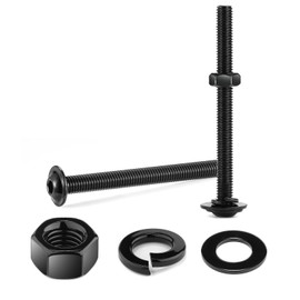 M8 x 70mm Flanged Button Head Socket Cap Screws Bolts, Nuts, Flat & Lock Washers, 10Pcs 18-8 (304) Stainless Steel, Fully Threaded, Black Oxide by SG TZH (with Hex Spanner)