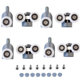 8 Pcs Old Fashioned Shower Door Rollers Replacement 23mm Top & Bottom Shower Door Wheels Replacement with Screw Cover Caps for Home RV Bathroom DIY Replacement Parts