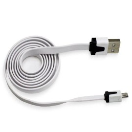 Generic Flat Tangle Free Micro USB Sync and Charge Data Cable (3ft) - White