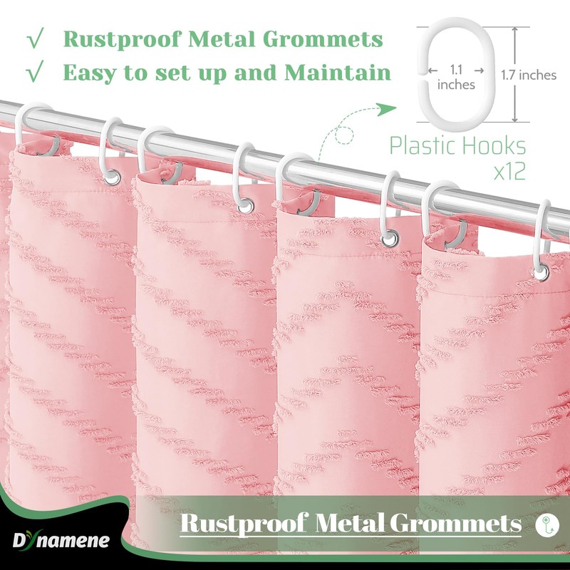 Dynamene Extra Long Shower Curtains, 84 Inches Long Boho Tufted