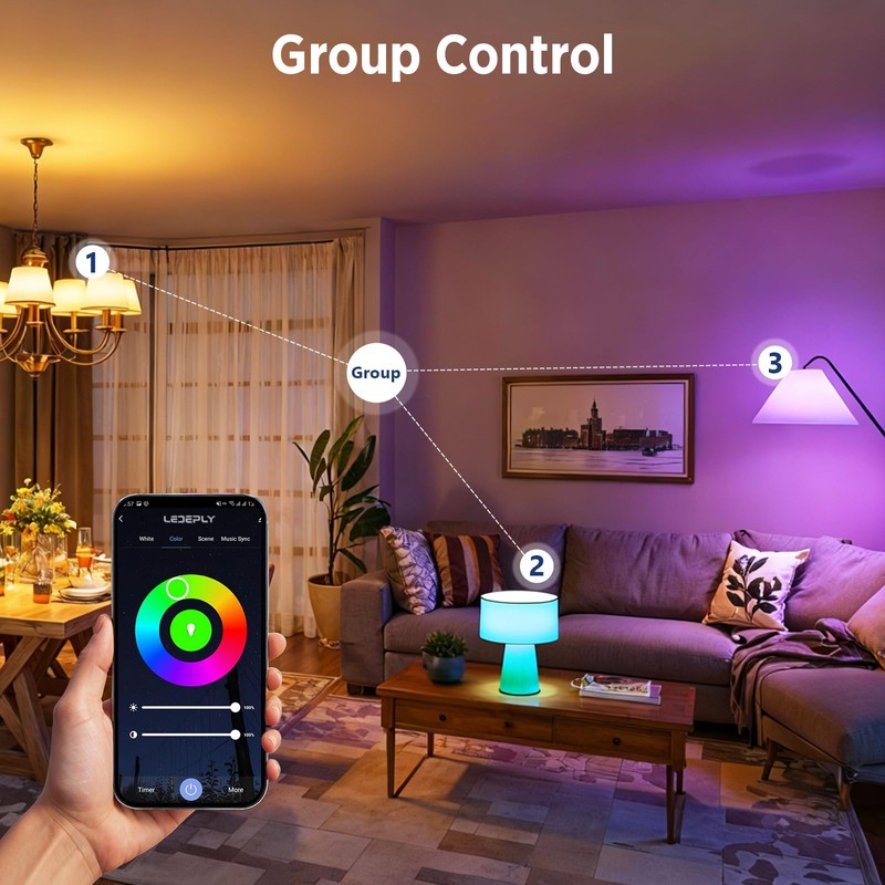 LEDEPLY WiFi G9 Smart Bulb, RGBCW, Compatible with Alexa Google