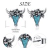 925 Sterling Silver Western Turquoise Cow Skull Stud Earrings for