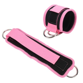 Adjustable Ankle Weights, Double D‑Ring Adjustable Ankle Straps Exercise Training Equipment for Gym Fitness Workout (Pink)