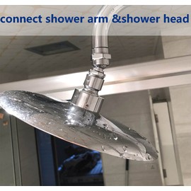 Shower head Swivel adapter,ball joint povit for overhead/handheld shower head,shower arm connection,polished Chrome