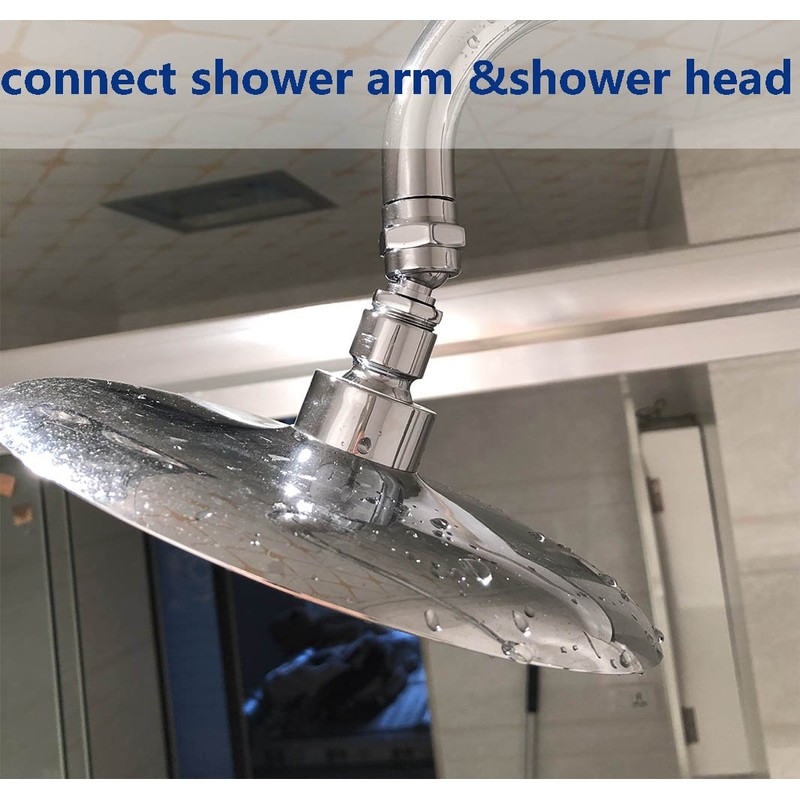 Shower head Swivel adapter,ball joint povit for overhead/handheld shower head,shower